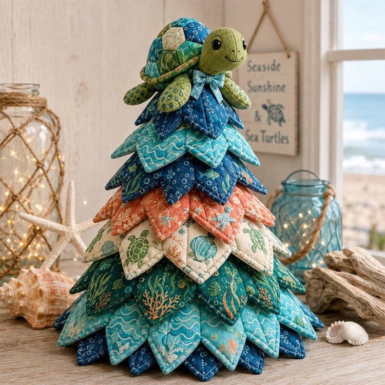 Ocean Friends DIY Patchwork Christmas Tree Kit — Seahorse