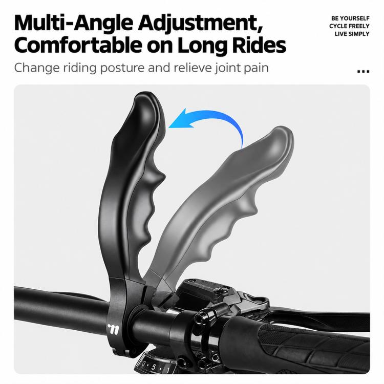 WEST BIKING 1 Pair Bicycle Rest Bar Dragon-bone Shape Ergonomic Cycling Thumb Bar Ends