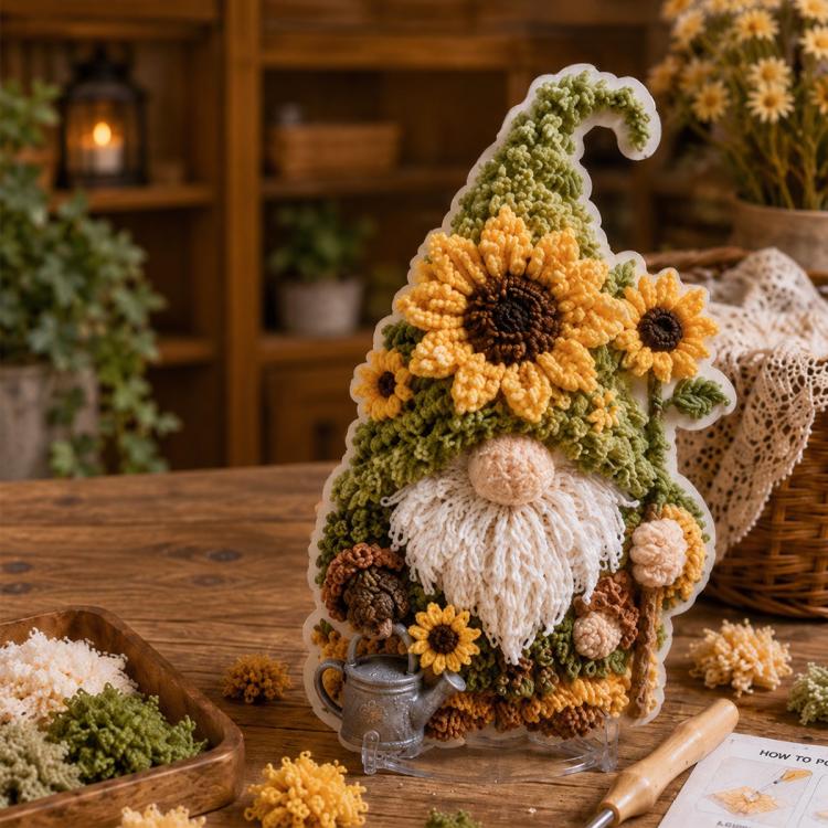 Gnome 3D Fabric Poke Art Kit — Forest