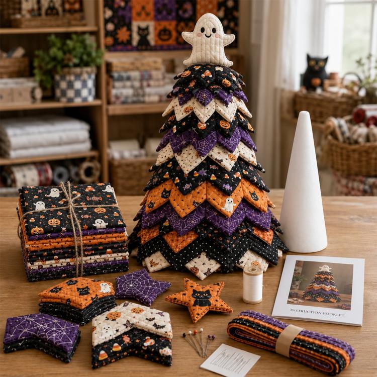DIY Fabric Quilted Tree Sewing Craft Kit — Autumn Harvest