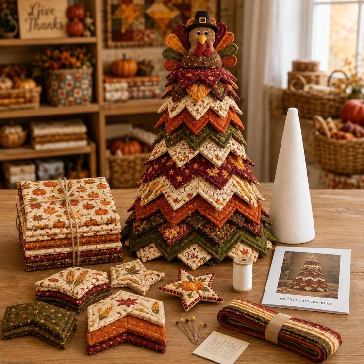 DIY Fabric Quilted Tree Sewing Craft Kit — Halloween