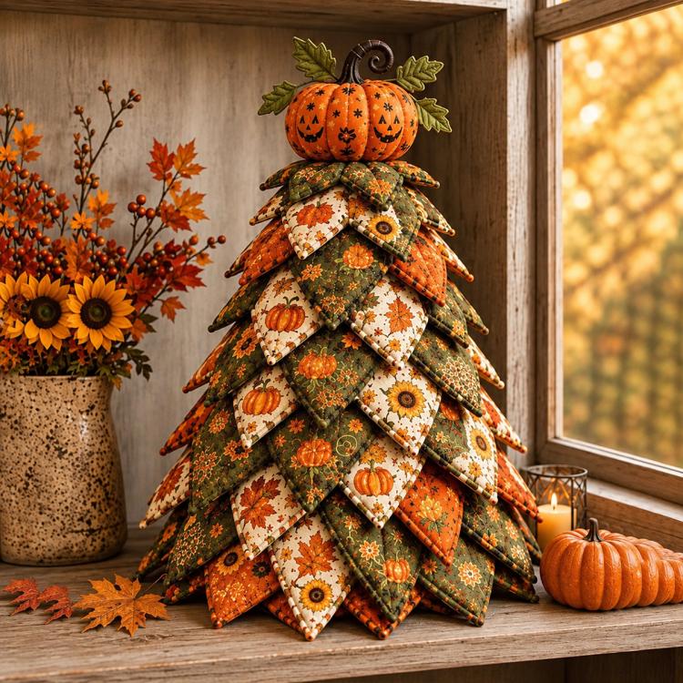 DIY Fabric Quilted Tree Sewing Craft Kit — Witch hat