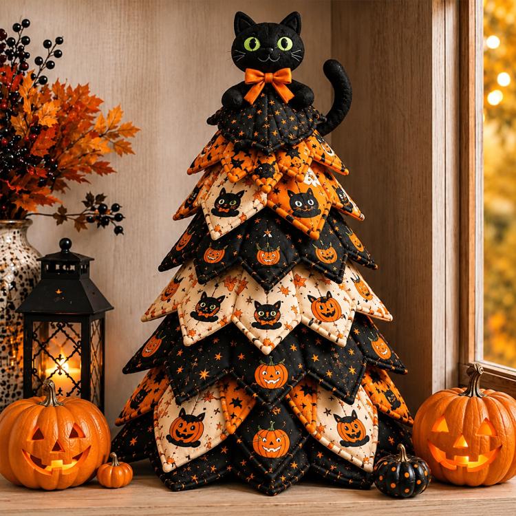 DIY Fabric Quilted Tree Sewing Craft Kit — Candy Corn