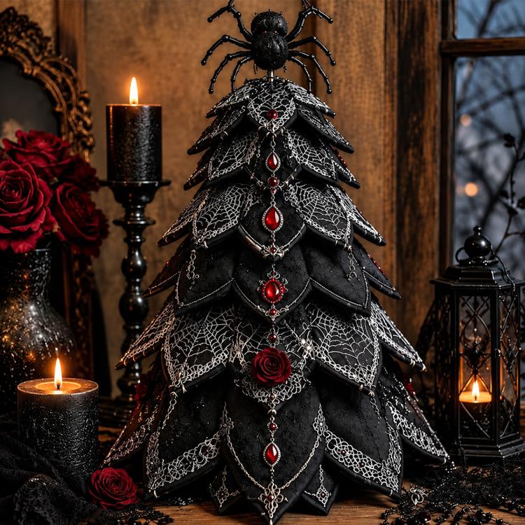 DIY Fabric Quilted Tree Sewing Craft Kit — Skull Rose