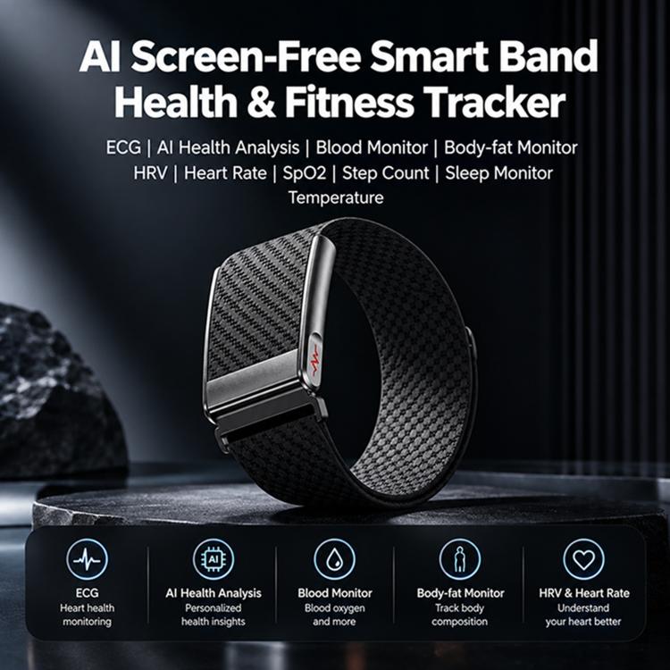 E910 Screenless ECG Fitness Tracker Health Band, Support Heart Rate Monitoring / Menstrual Period Reminder / Stress Monitoring