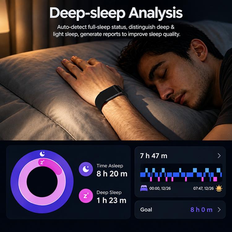 E910 Screenless ECG Fitness Tracker Health Band, Support Heart Rate Monitoring / Menstrual Period Reminder / Stress Monitoring