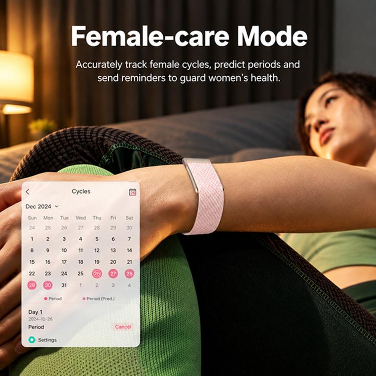 E910 Screenless ECG Fitness Tracker Health Band, Support Heart Rate Monitoring / Menstrual Period Reminder / Stress Monitoring