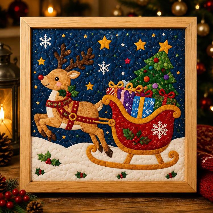 DIY Christmas Fabric Art Painting Kit — Christmas Wreath