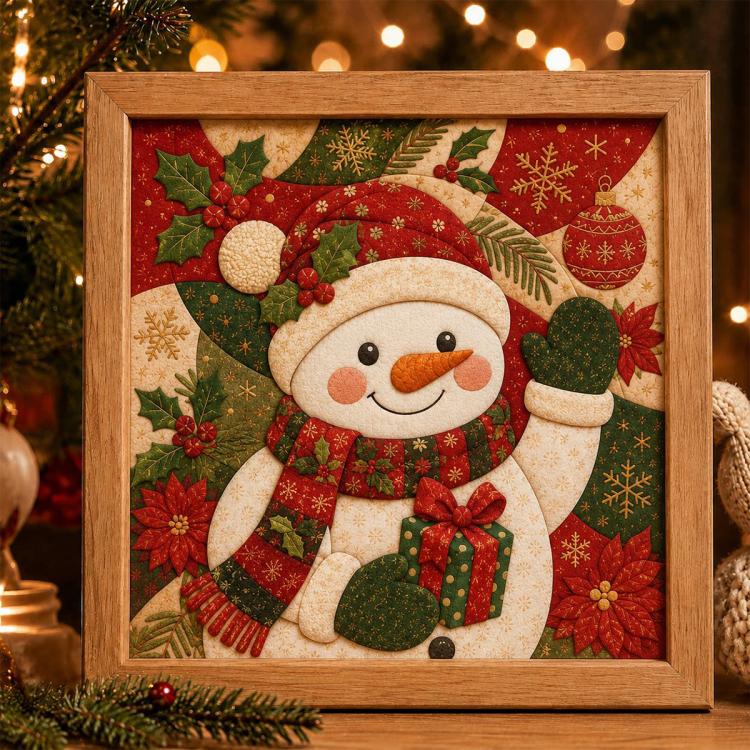 DIY Christmas Fabric Art Painting Kit — Snowman