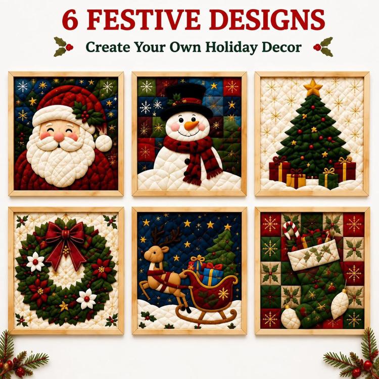 DIY Christmas Fabric Art Painting Kit — Christmas Tree Style B
