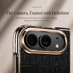 Electroplated Crocodile Texture Integrated Screen Protector Phone Case — Red