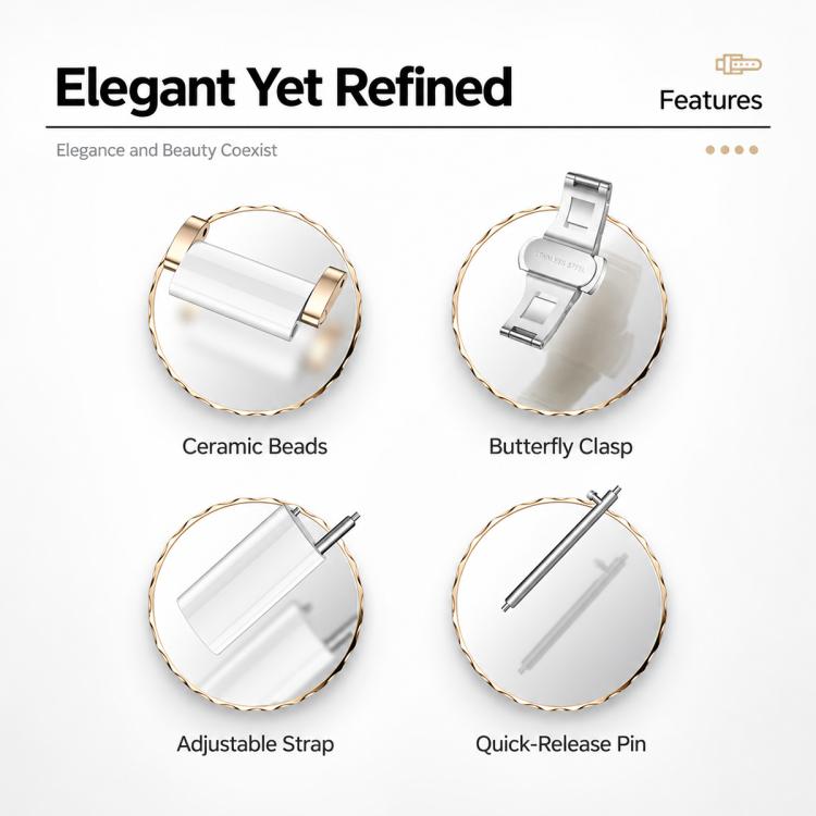 xDfind True Ceramic Stainless Steel Watch Band