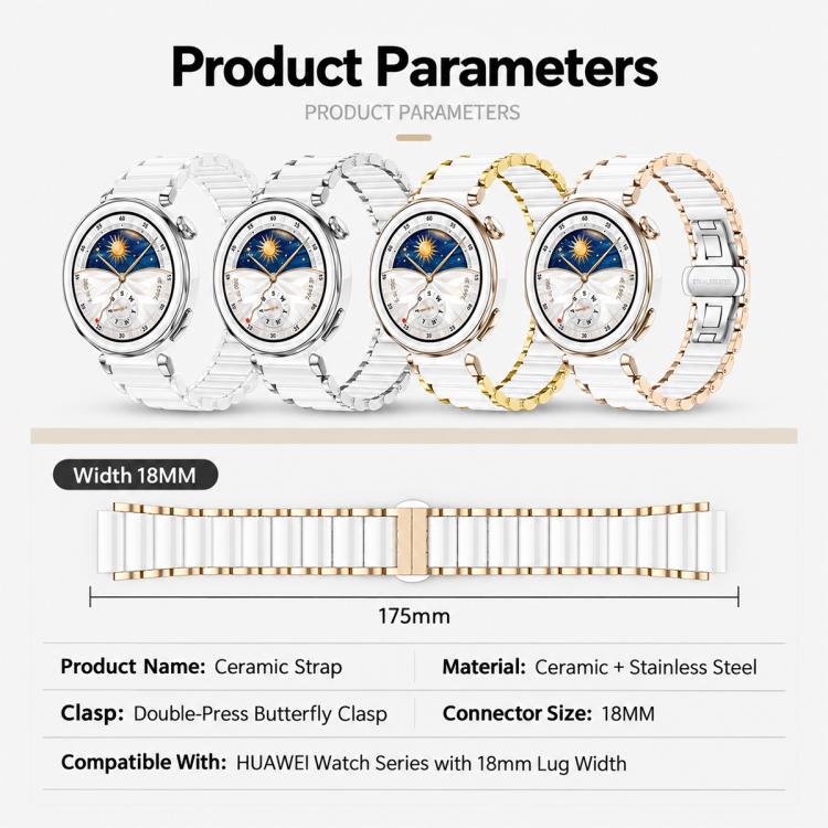xDfind True Ceramic Stainless Steel Watch Band