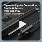 Car Cigarette Lighter to 200W AC Output, USB-A, Type-C Smart Digital Display Car Power Inverter