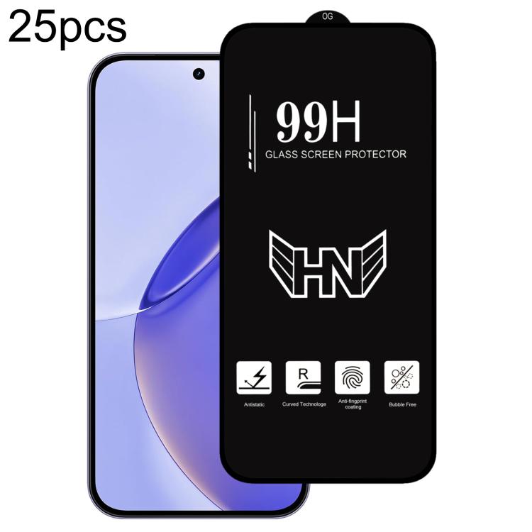 25 PCS/Pack High Aluminum Large Arc Full Screen Tempered Glass Film