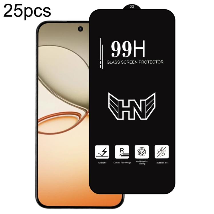 25 PCS/Pack High Aluminum Large Arc Full Screen Tempered Glass Film