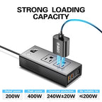 M6800 Car Cigarette Lighter to AC 110V Output, USB-A, Type-C Smart Digital Display Car Inverter, 60cm Cable Length