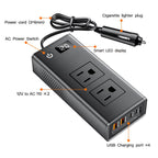 M6800 Car Cigarette Lighter to AC 110V Output, USB-A, Type-C Smart Digital Display Car Inverter, 60cm Cable Length