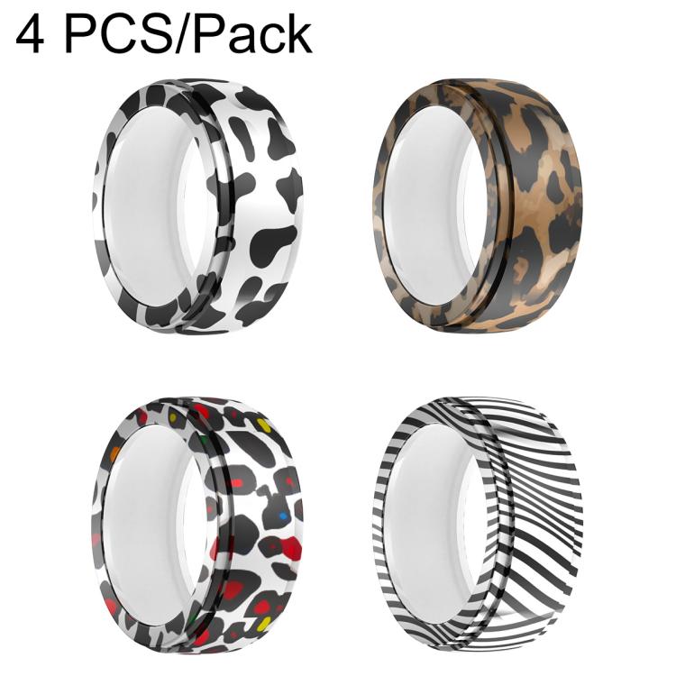 XDcase 4 PCS/Pack Printed Silicone Case for Oura Ring 4 / Gen3 / Galaxy Ring / Ultrahuman Ring AIR