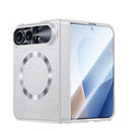 Intergrated Shell And Flim Magnetic Spring Hinge Leather Textured Coated Phone Case