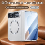 Intergrated Shell And Flim Magnetic Spring Hinge Leather Textured Coated Phone Case
