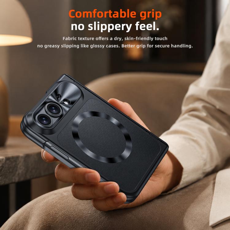 Intergrated Shell And Flim Magnetic Spring Hinge Leather Textured Coated Phone Case