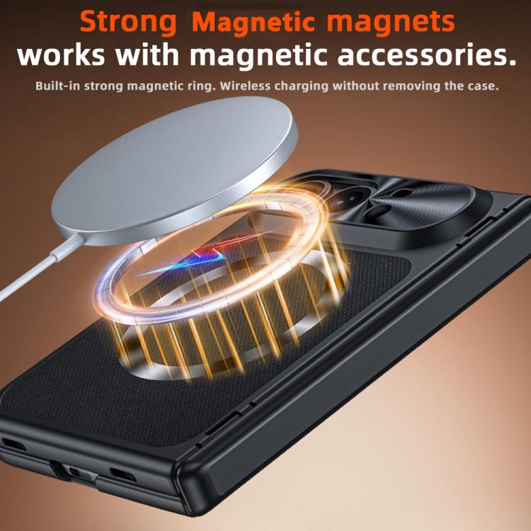 Intergrated Shell And Flim Magnetic Spring Hinge Leather Textured Coated Phone Case