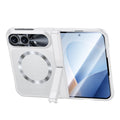 Intergrated Shell And Flim Magnetic Spring Hinge Holder Leather Textured Coated Phone Case
