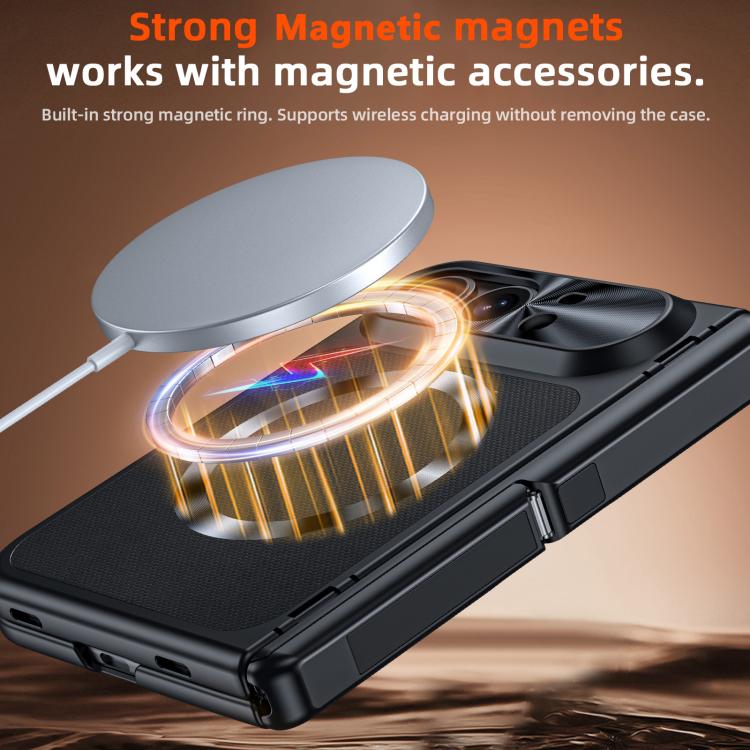 Intergrated Shell And Flim Magnetic Spring Hinge Holder Leather Textured Coated Phone Case
