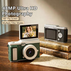 X3 Retro Flip Screen 16X 48MP Ultra HD Digital Camera — Pink
