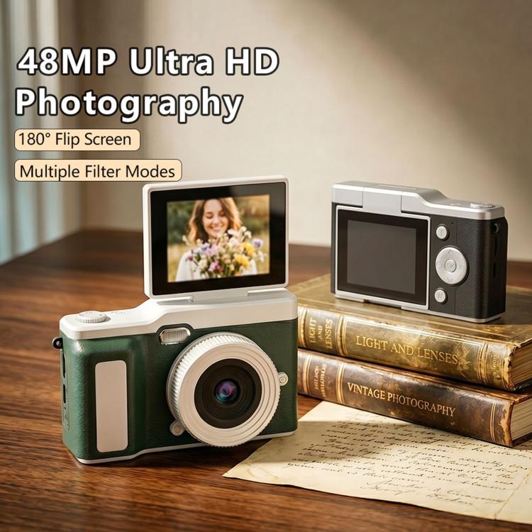 X3 Retro Flip Screen 16X 48MP Ultra HD Digital Camera — Pink