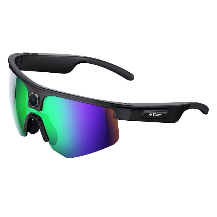Q02 Cycling AI Smart Glasses with 8MP Camera, AI Translation, Video Recording, Voice Assistant, Ice Green, Ice Purple, Orange, Gold Yellow, Sunglasses, Transparent