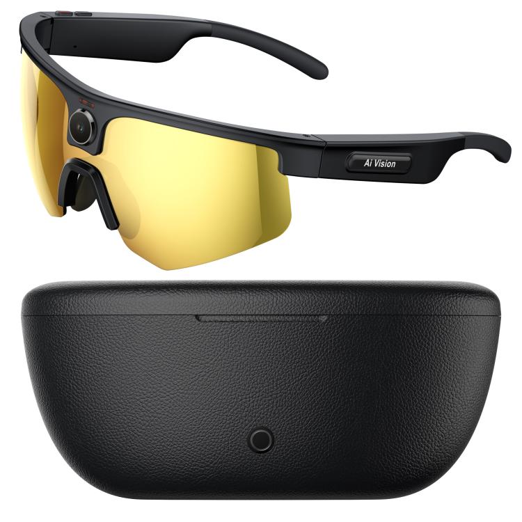 Q02 Ultra Cycling AI Smart Glasses with 8MP Camera, AI Translation, Video Recording, Voice Assistant, Ice Green Lens, Ice Purple Lens, Orange Lens, Gold Yellow Lens, Sunglasses Lens, Transparent Lens — Transparent Lens