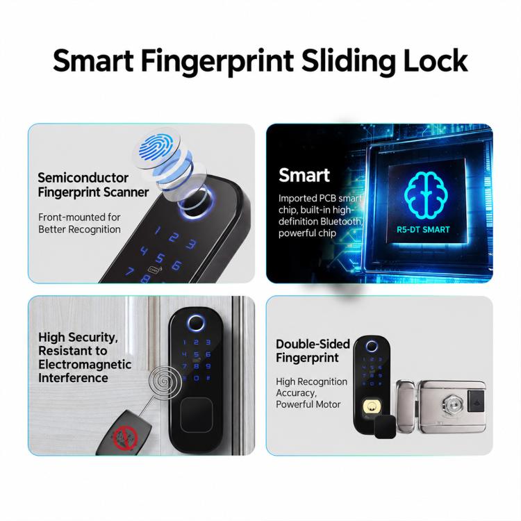 WDL-R5 WiFi Graffiti Smart Anti-theft Fingerprint Door Lock — view 11