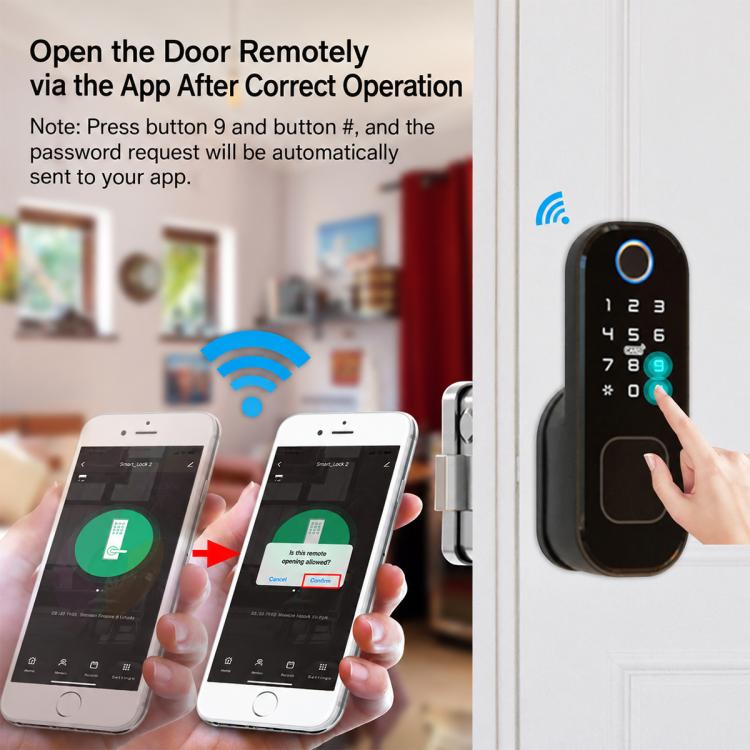 WDL-R5 WiFi Graffiti Smart Anti-theft Fingerprint Door Lock — view 6