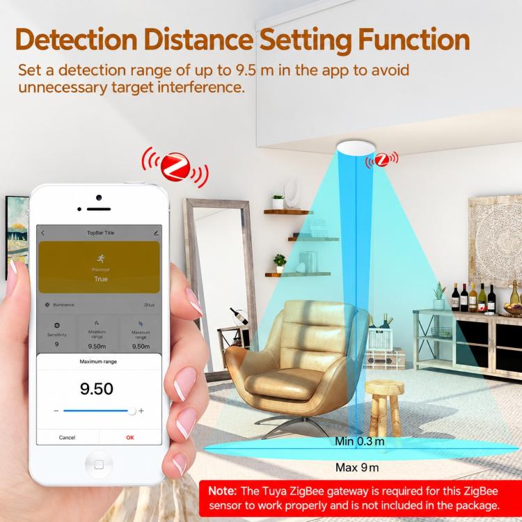 Smart Home PIR Human Motion Sensor with App Timer Remote Control Presence Detector