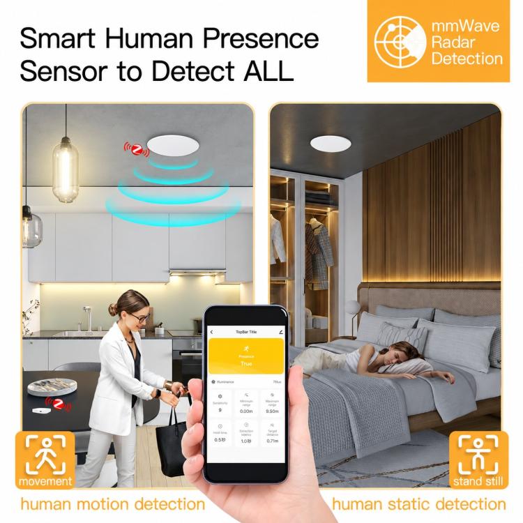 Smart Home PIR Human Motion Sensor with App Timer Remote Control Presence Detector