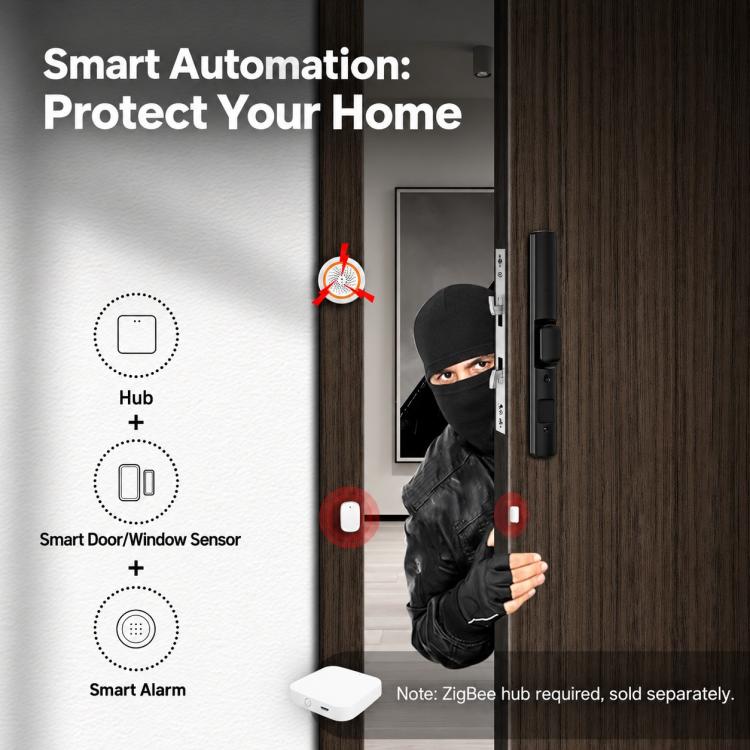 Compatible With ZigBee Smart Home Door Sensor with App Timer Smart Security Door Window Alarm