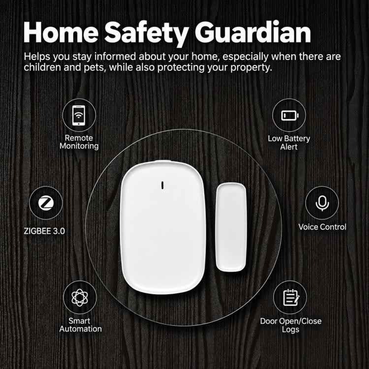 Compatible With ZigBee Smart Home Door Sensor with App Timer Smart Security Door Window Alarm
