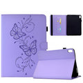 Dual-Butterfly Embossed Vegan Leather Smart Tablet Case