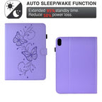 Dual-Butterfly Embossed Vegan Leather Smart Tablet Case — For iPad mini 8 2026