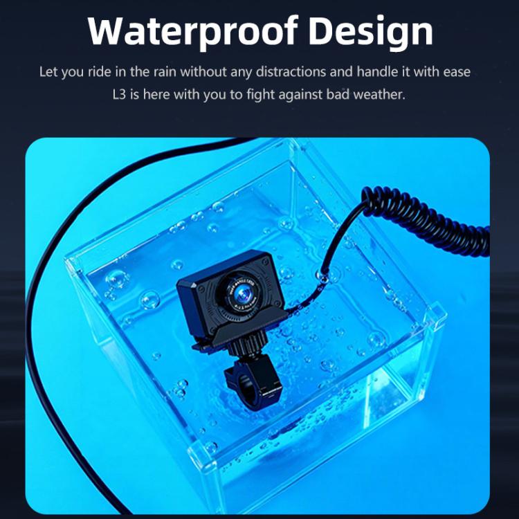L3 2K Waterproof Motorcycle Dash Cam with Mount