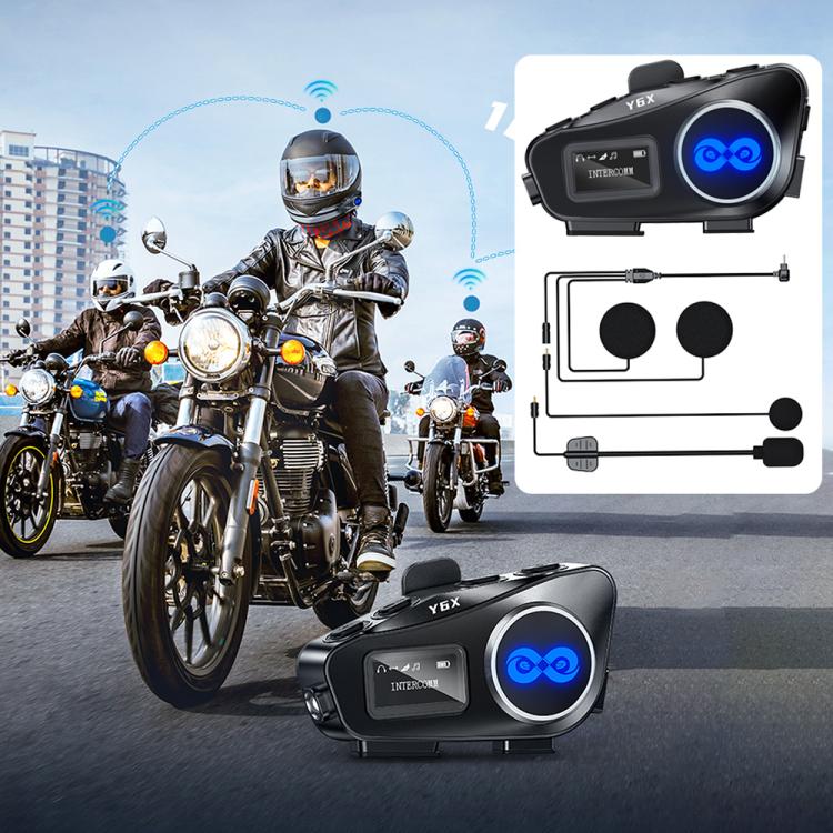 Y6X Intercom Helmet BT Headset For 4-person