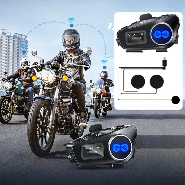 Y6X Intercom Helmet BT Headset For 4-person — Soft Mic
