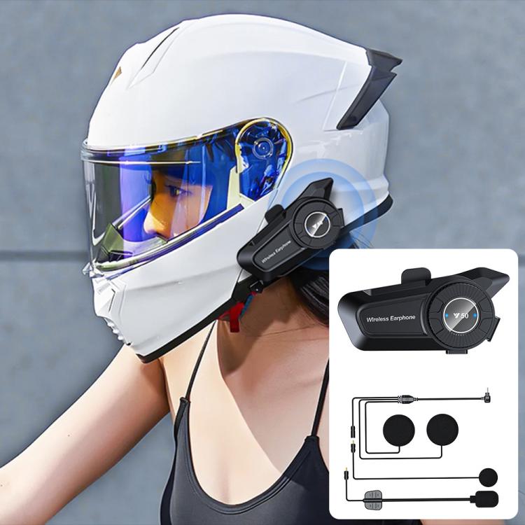 Y50 Standard Edition BT Helmet Intercom Headset, AI Voice Assistant, IPX6 Waterproof