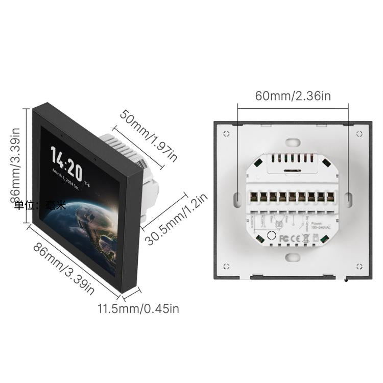 CCP-HT-GAC Tuya Smart Home Central Control Panel with Thermostat Function Compatible with ZigBee — view 2