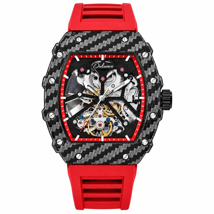 Dulunwe 6021 Waterproof Luminous Automatic Men Mechanical Watch — 6021A Black