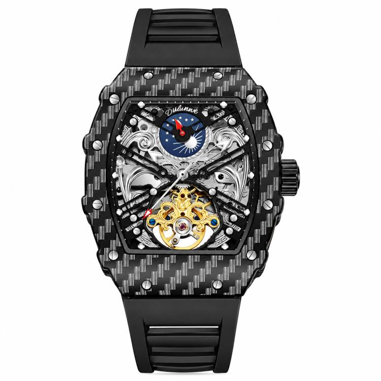 Dulunwe 6021 Waterproof Luminous Automatic Men Mechanical Watch — 6021A Light Blue Inner Shadow