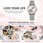 Dulunwe 6023C Moon and Stars Multifunctional Automatic Mechanical Waterproof Women Genuine Leather Watch — view 11