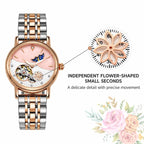 Dulunwe 6023C Moon and Stars Multifunctional Automatic Mechanical Waterproof Women Genuine Leather Watch — view 12